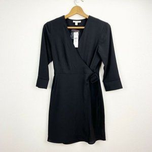 Topshop Black V-neck Wrap Dress Belted Waist